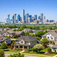 Dallas–Fort Worth skyline with residential