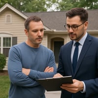 Homeowner discussing alternative home selling options without listing