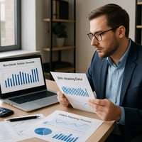 Analyst reviewing DFW and OKC housing market data by price segment